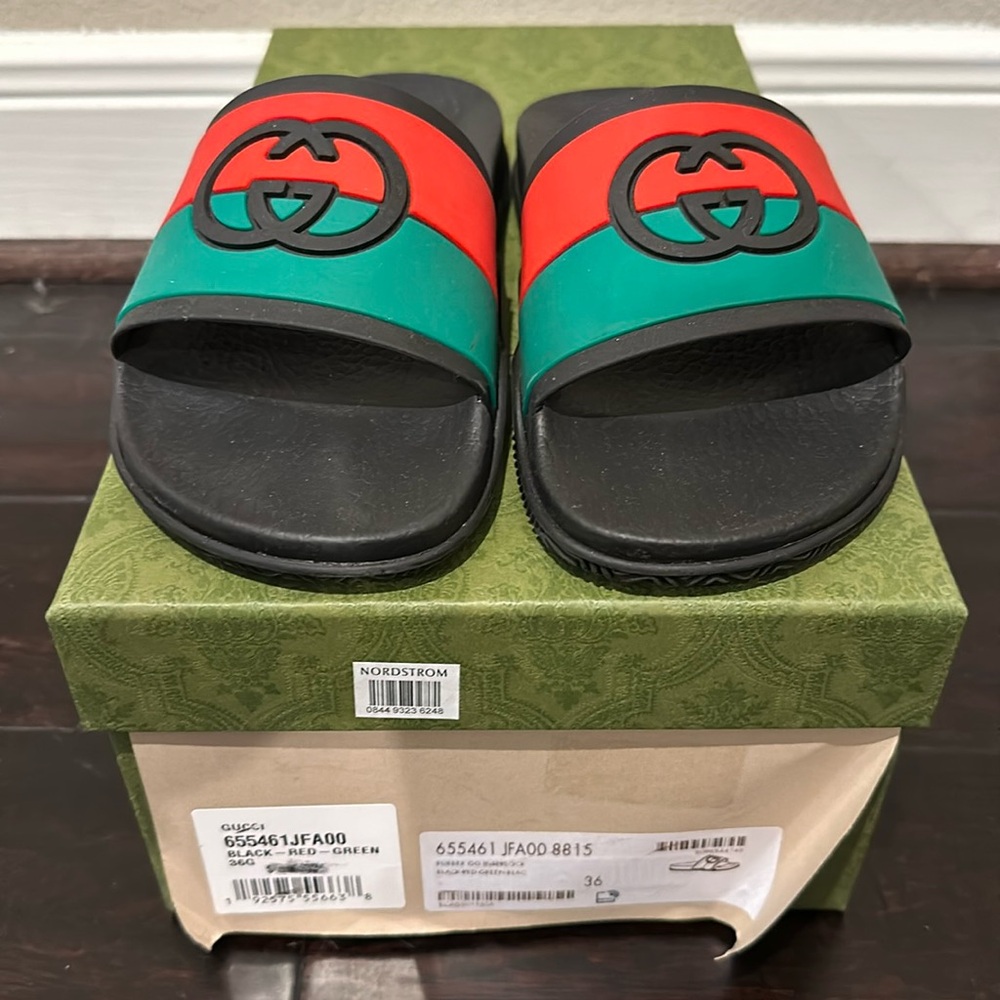 Gucci black-red-green slide size 36 or US 6